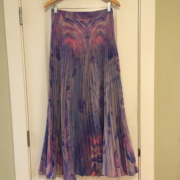 ⭐️NWT Anthropologie Marble-Dyed Pleated Maxi Skirt - Picture 4 of 8